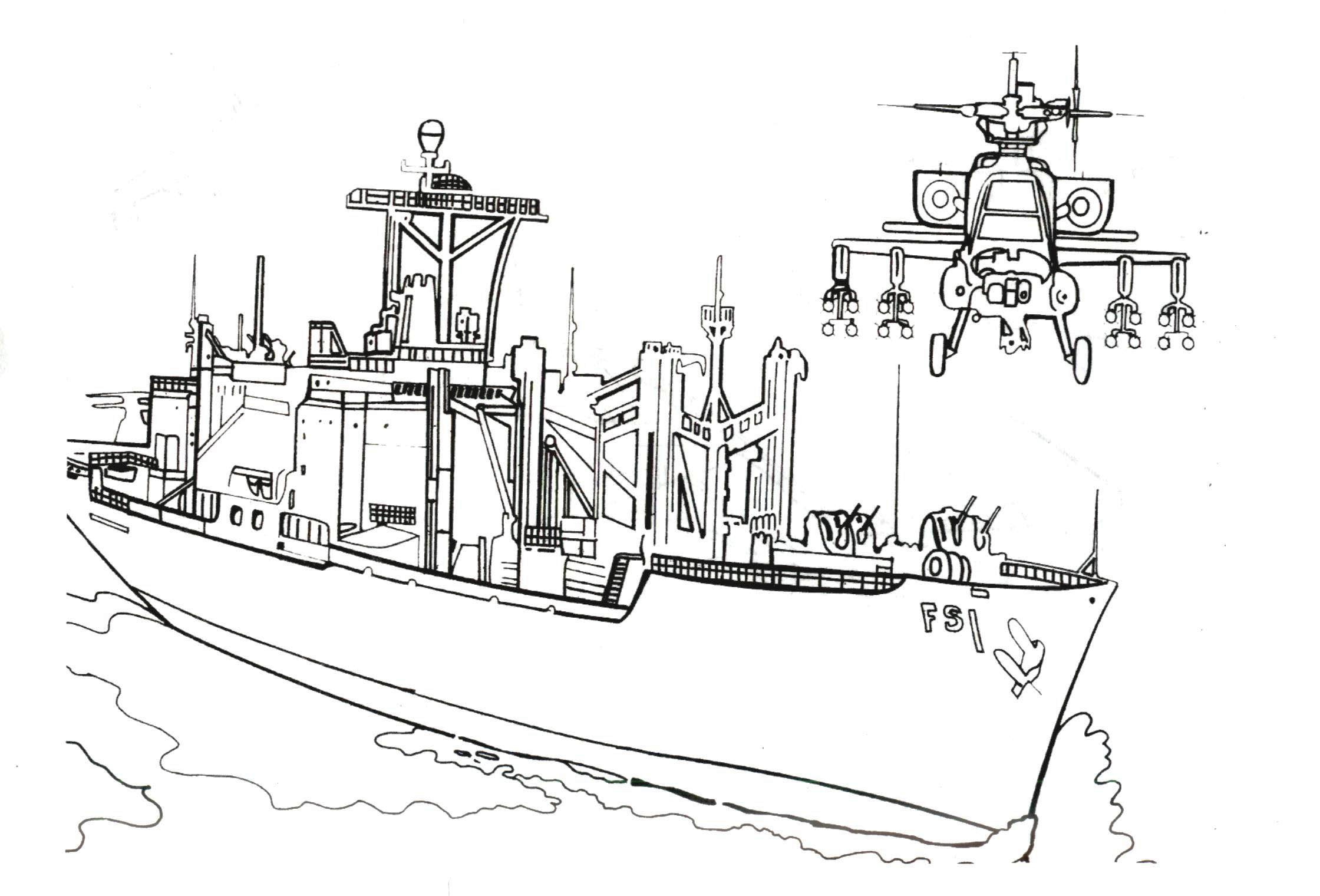 Раскраски корабли, подводные лодки, парусники 14