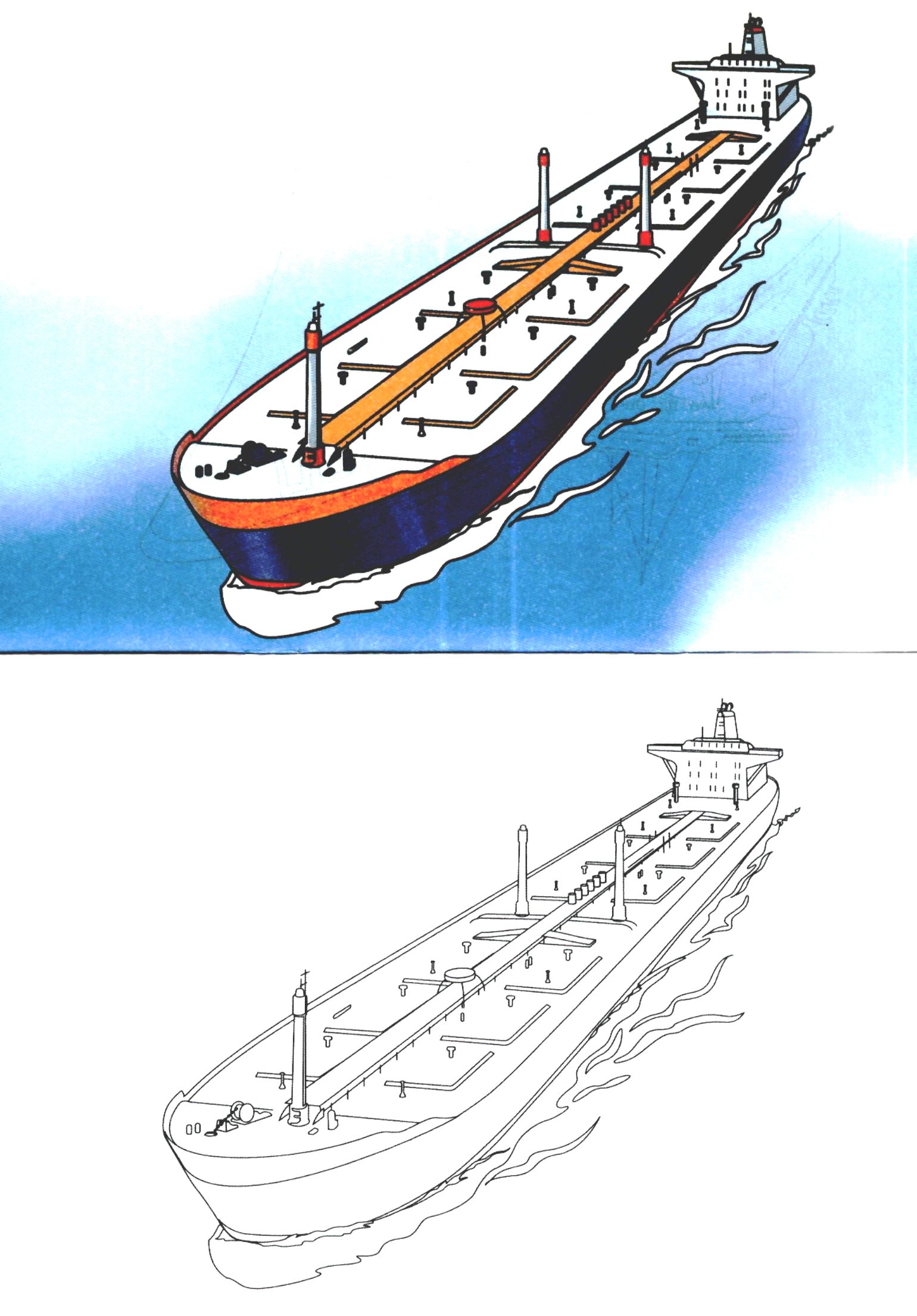 Раскраски корабли, подводные лодки, парусники 4