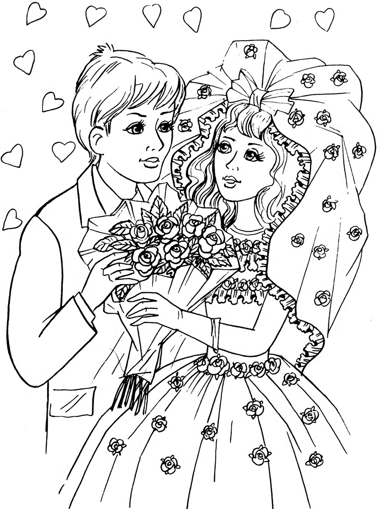 Раскраски невест 5