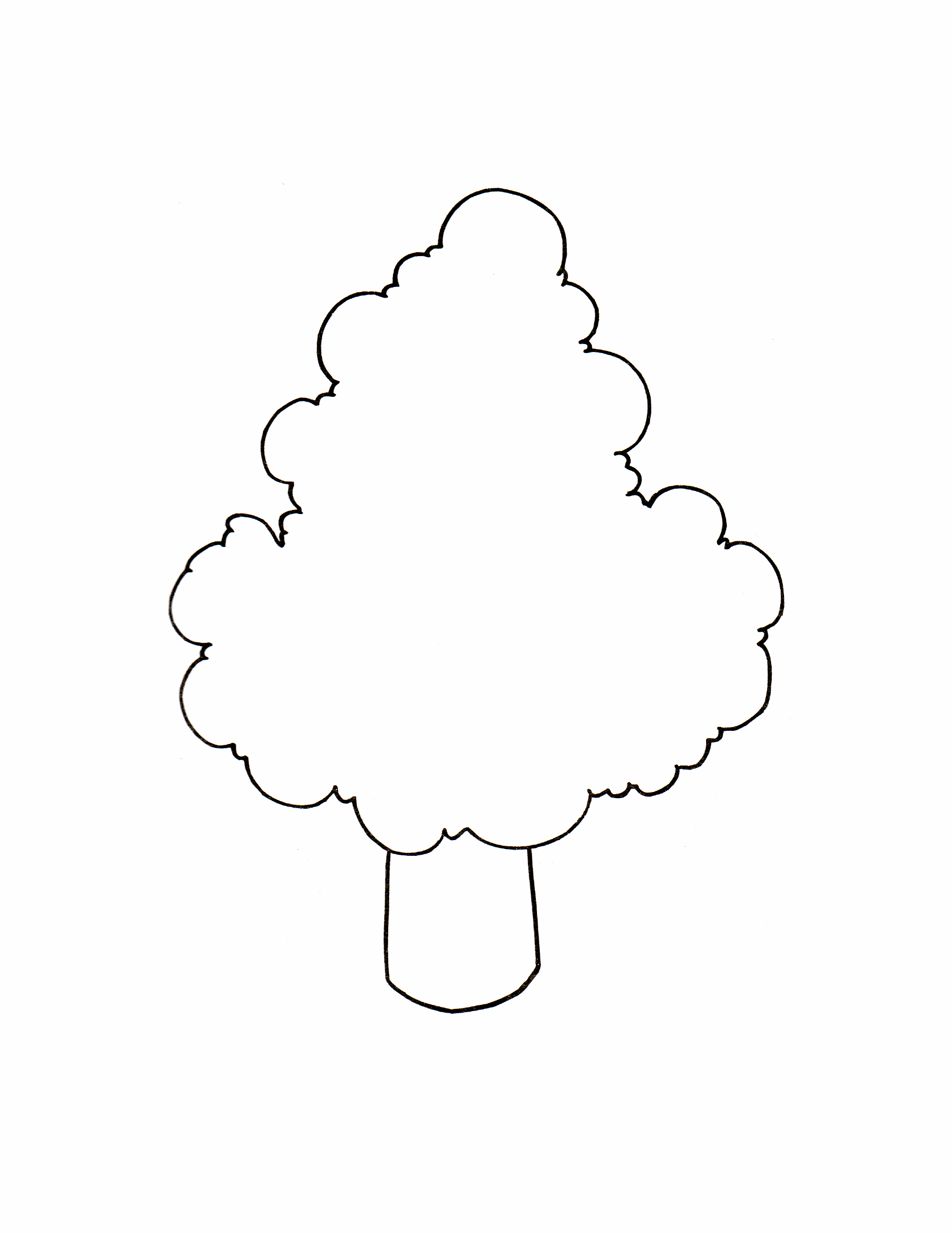 Раскраска дерево для самых маленьких