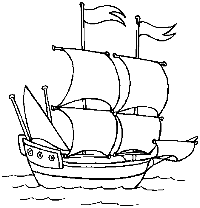 Раскраска парусный корабль