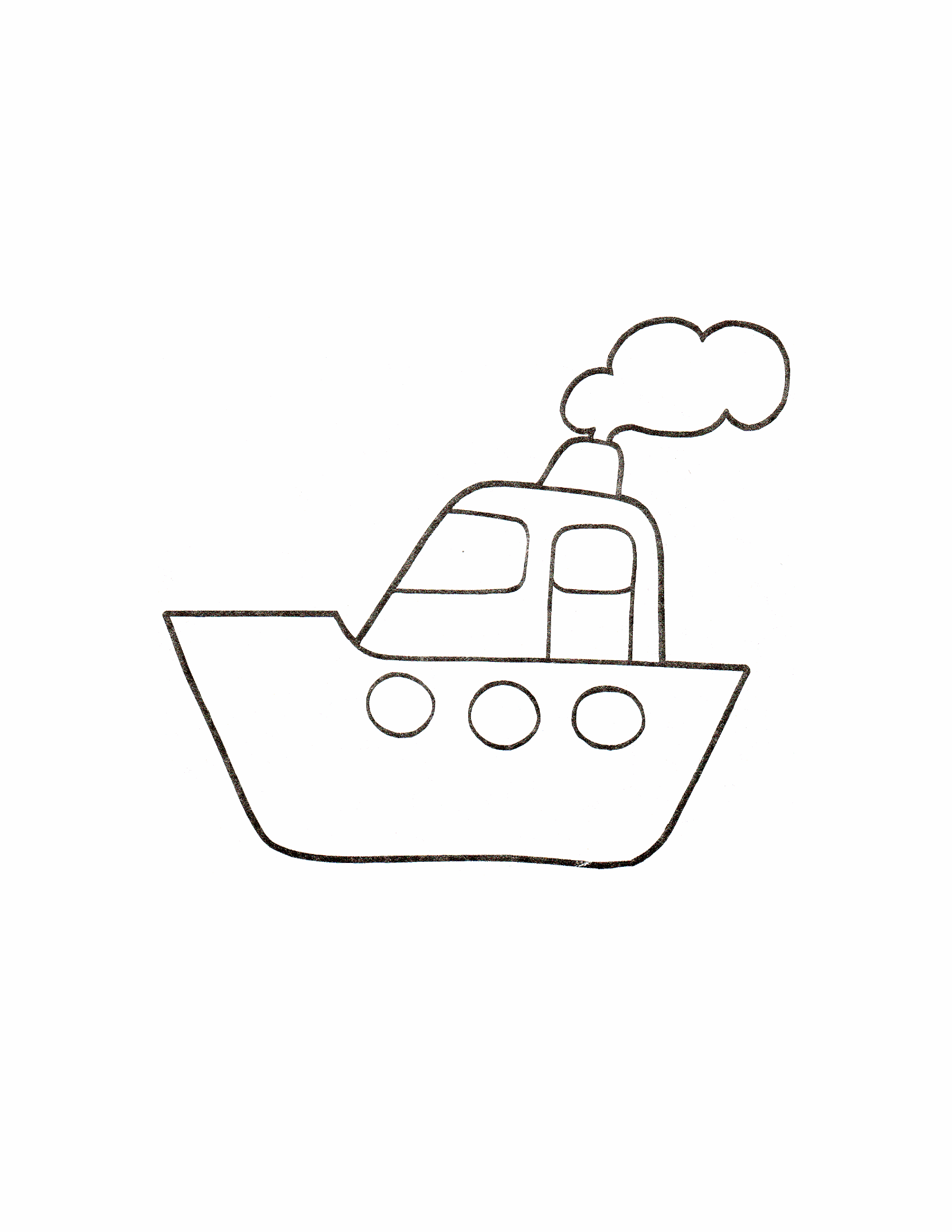 Раскраска маленький пароход